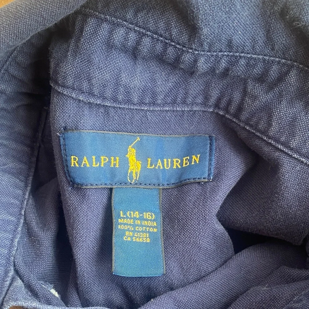 Bundle Ralph Lauren Kids Navy and Route66 Orange Plaid Shirt Set